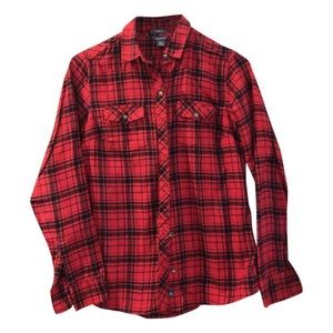 Eddie Bauer Red Black Flannel Shirt